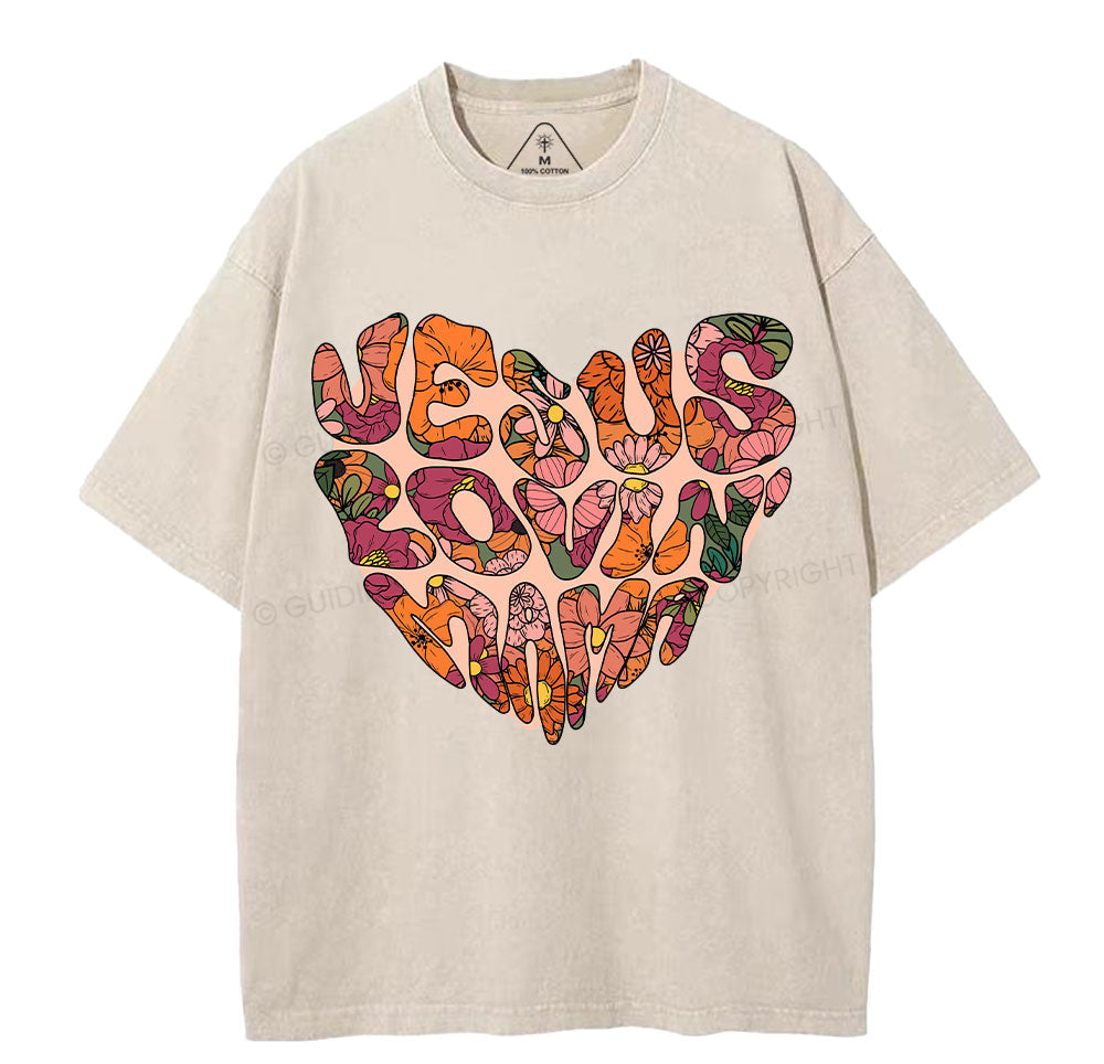 Jesus Lovin' Mama Christian Washed T-Shirt Sale - GuidingCross