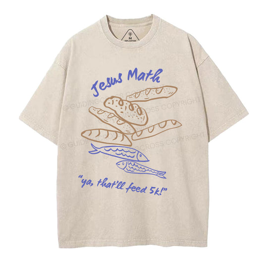 Jesus Math Christian Washed TShirt  