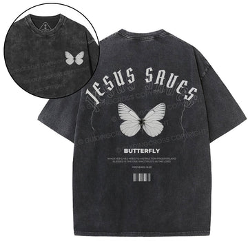Jesus Saves Christian Washed TShirt  