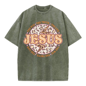 Jesus The Way The Truth The Life Chrsitian Washed T-Shirt Sale - GuidingCross