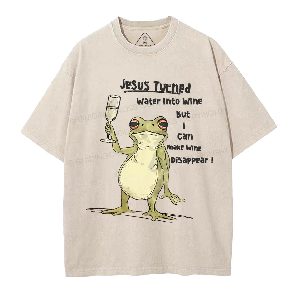 Jesus Turned Water Into Wine Christian Washed TShirt  