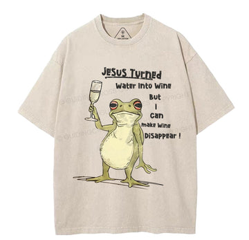 Jesus Turned Water Into Wine Christian Washed TShirt  