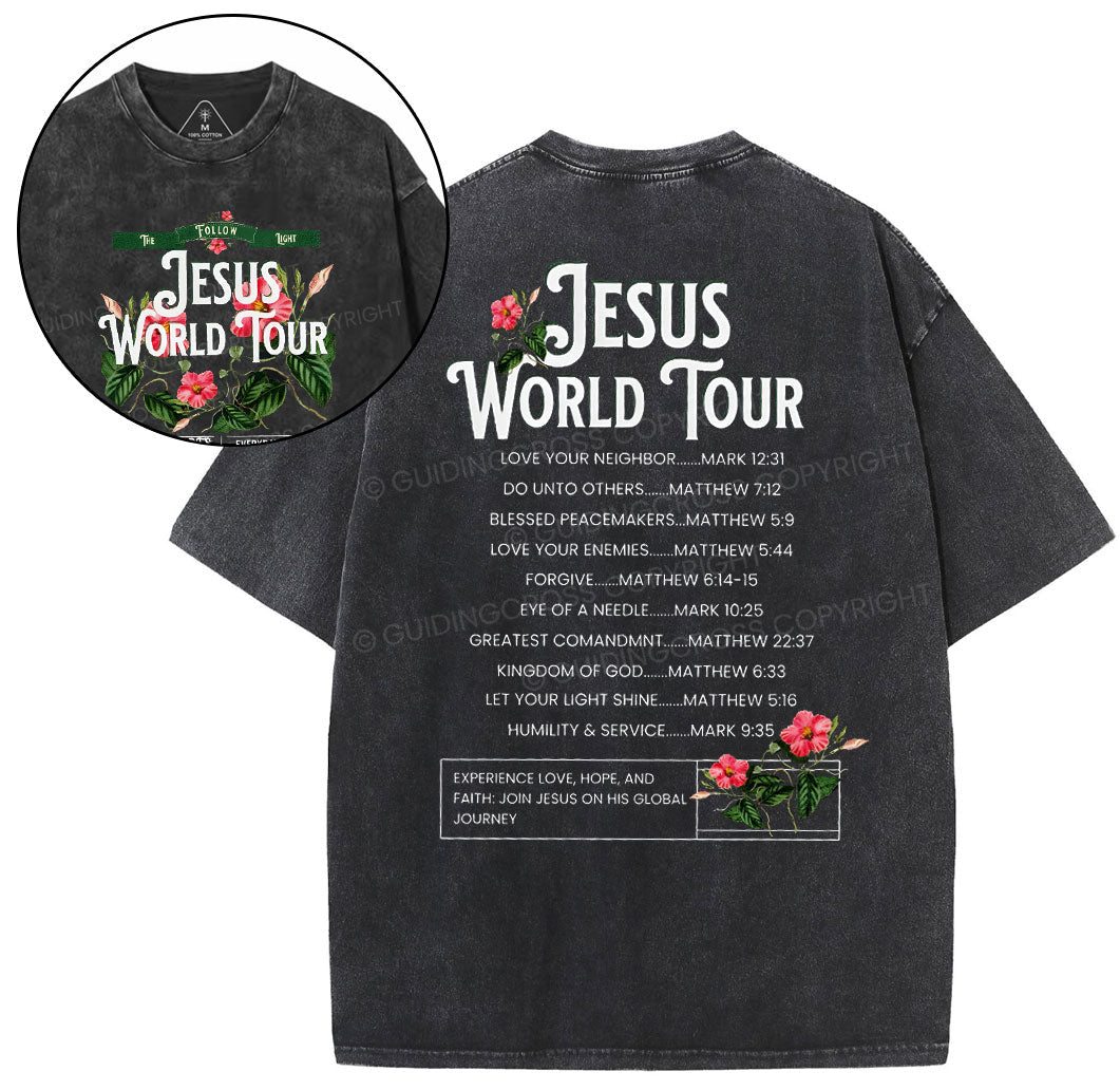 Jesus Word Tour Christian Washed TShirt  