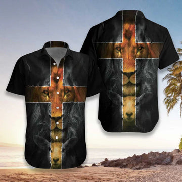 UniJames Jesus Amazing Lion And Lamb Hawaiian Shirt - Christian Hawaiian Shirt for Men Women