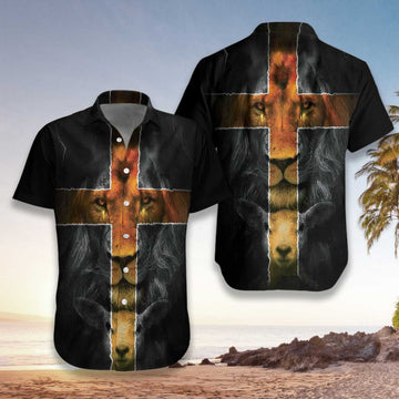 UniJames Jesus Amazing Lion And Lamb Hawaiian Shirt - Christian Hawaiian Shirts For Men & Women