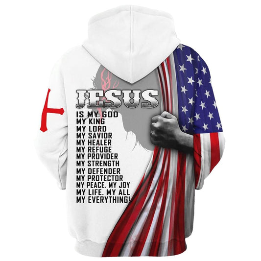 Uni Jesus American Flag, Jesus Is My God 3D Hoodie