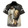 UniJames Jesus And Lion Let Your Faith Be Bigger Than Your Fear Hawaiian Shirt - Christian Hawaiian Shirt - Religious Hawaiian Shirts