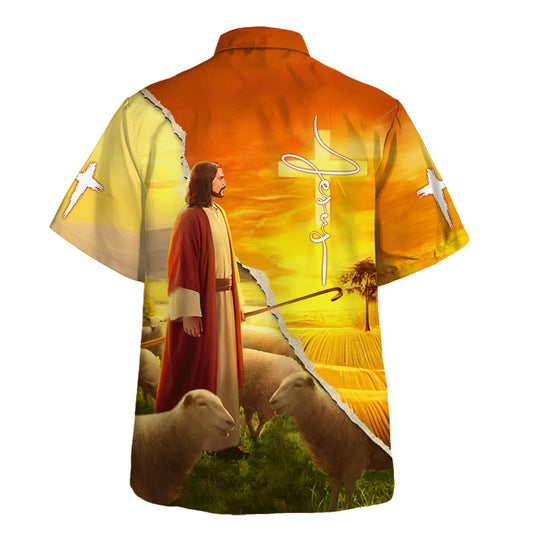 UniJames Jesus And The Lamb Hawaiian Shirts For Men And Women - Christian Hawaiian Shirt - Hawaiian Summer Shirts