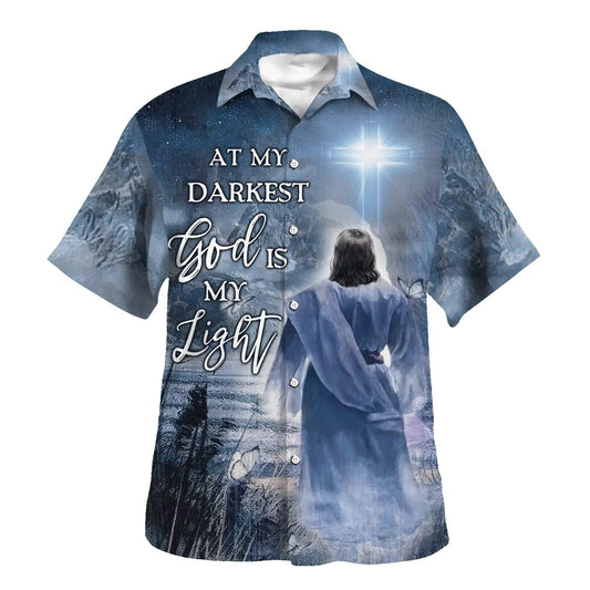 UniJames Jesus At My Darkest God Is My Light Hawaiian Shirts For Men And Women - Christian Hawaiian Shirt - Hawaiian Summer Shirts