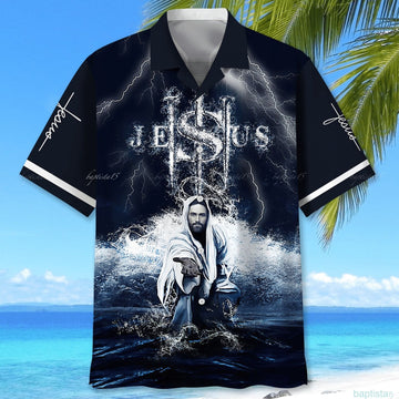 UniJames Jesus Beach Giving His Hand Hawaiian Shirt For Men & Women