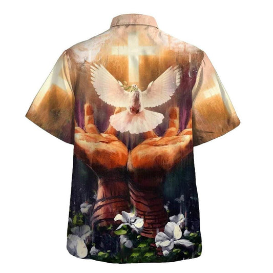 Unique Jesus Christ Hand Hold Dove Hawaiian Shirt