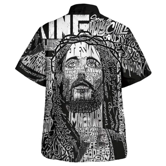 Unique Jesus Christ Portrait Bible Quote Hawaiian Shirt