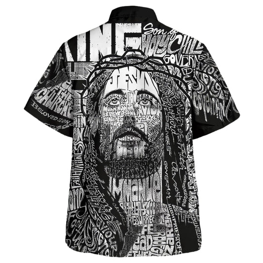 UniJames Jesus Christ Portrait Hawaiian Shirt - Christian Hawaiian Shirt - Religious Hawaiian Shirts