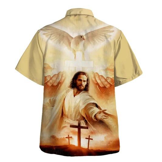 UniJames Jesus Christ Reaching Out Hand Hawaiian Shirts For Men And Women - Christian Hawaiian Shirt - Hawaiian Summer Shirts