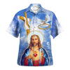 UniJames Jesus Christ Sacred Heart Pigeon Hawaiian Shirts For Men And Women - Christian Hawaiian Shirt - Hawaiian Summer Shirts