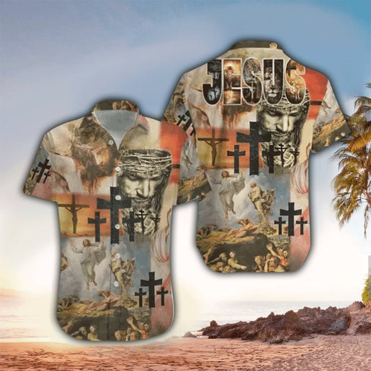 UniJames Jesus Colorful Unisex Hawaiian Shirt - Christian Hawaiian Shirts For Men & Women