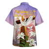 UniJames Jesus Cross Easter Lilies Flowers Hawaiian Shirt - Christian Hawaiian Shirt - Religious Hawaiian Shirts