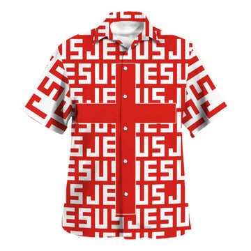UniJames Jesus Cross Hawaiian Shirt - Christian Hawaiian Shirt - Best Hawaiian Shirts