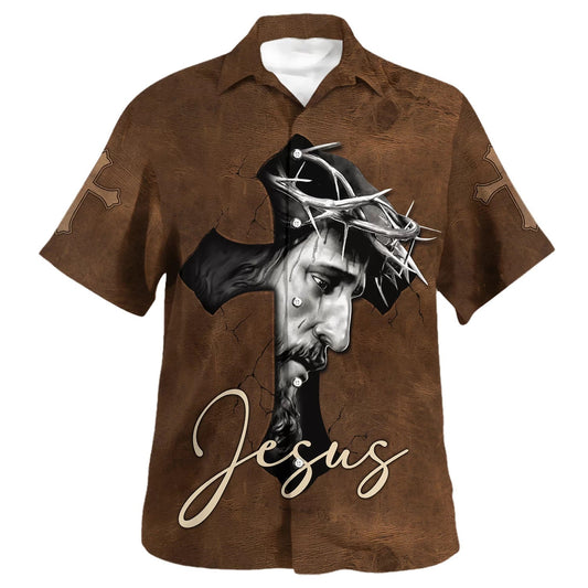 UniJames Jesus Cross Hawaiian Shirt - Christian Hawaiian Shirt - Religious Hawaiian Shirts