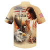 UniJames Jesus Eagle One Nation Under God Hawaiian Shirts - Christian Hawaiian Shirt - Jesus Hawaiian Shirts