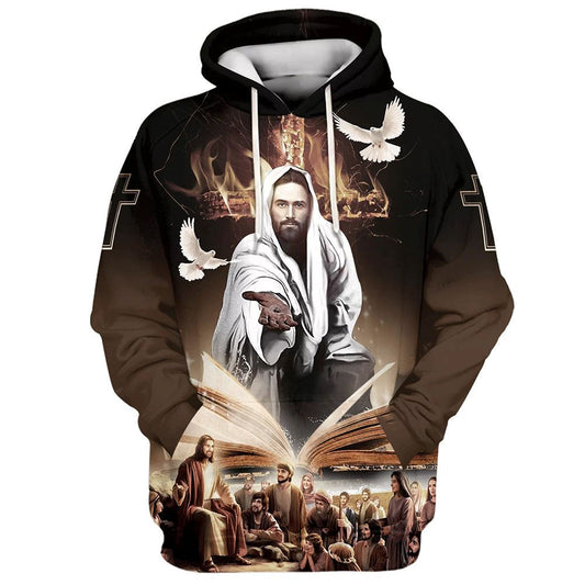 Uni Jesus God Bible And Dove 3D Hoodie
