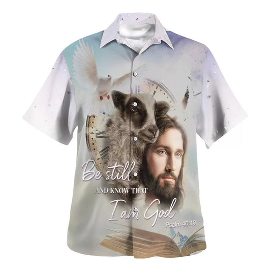 UniJames Jesus Holding A Lamb Be Still And Know That I Am God Hawaiian Shirts For Men And Women - Christian Hawaiian Shirt - Hawaiian Summer Shirts