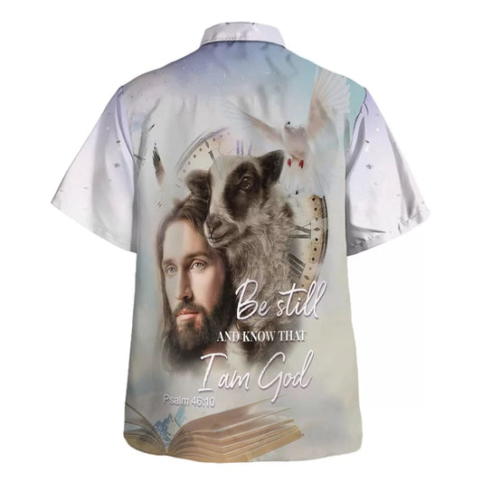UniJames Jesus Holding A Lamb Be Still And Know That I Am God Hawaiian Shirts For Men And Women - Christian Hawaiian Shirt - Hawaiian Summer Shirts