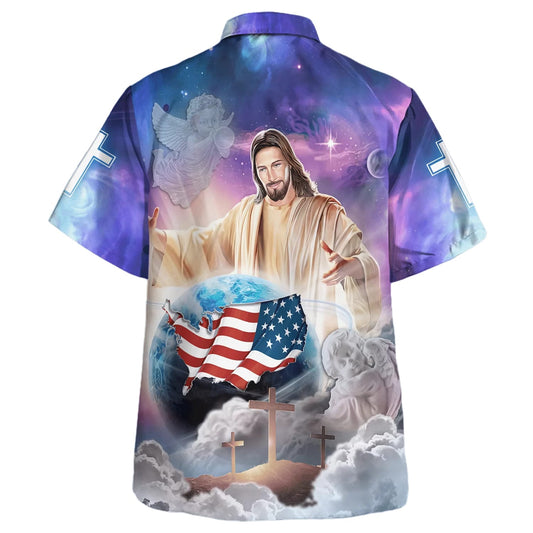 UniJames Jesus Holding Earth Hawaiian Shirts For Men And Women - Christian Hawaiian Shirt - Hawaiian Summer Shirts