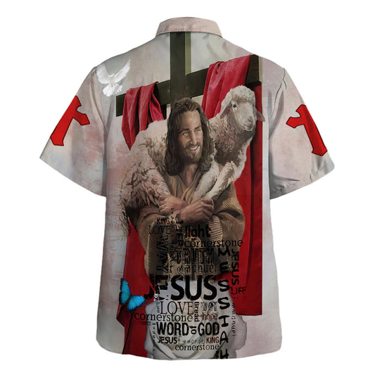 UniJames Jesus Holding Lamb Hawaiian Shirts For Men And Women - Christian Hawaiian Shirt - Hawaiian Summer Shirts