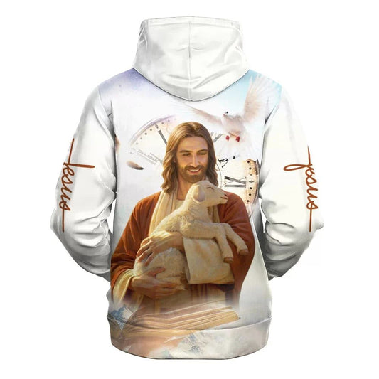 Jesus Holding Lamb Hoodie Jesus Is My Savior Hoodies Jesus Hoodie Men & Women, God 3D Printed Hoodie, Christian Apparel Hoodies