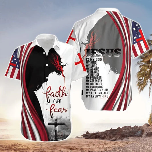 UniJames Jesus Is My Everything Jesus Hawaiian Shirt - Christian Hawaiian Shirt for Men Women