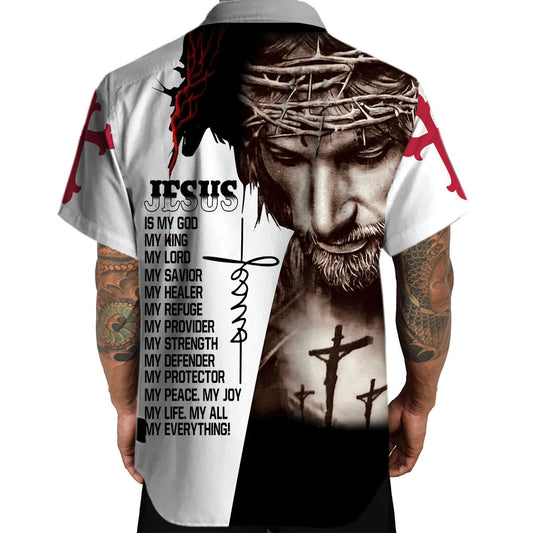UniJames Jesus Is My God My Life All My Everything Hawaiian Shirt - Christian Hawaiian Shirts For Men & Women