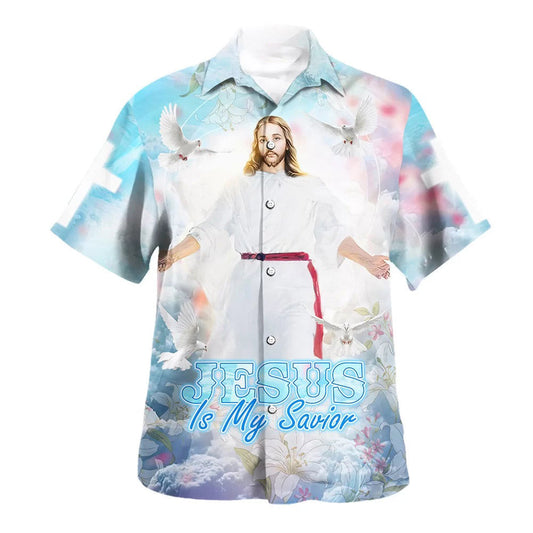 UniJames Jesus Is My Savior Hawaiian Shirt - Christ Open Arms Hawaiian Shirts For Men & Women - Christian Hawaiian Shirt - Hawaiian Summer Shirts