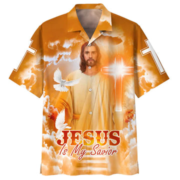 UniJames Jesus Is My Savior Hawaiian Shirt - Jesus Christ In Heaven Hawaiian Shirts - Christian Hawaiian Shirt - Jesus Hawaiian Shirts