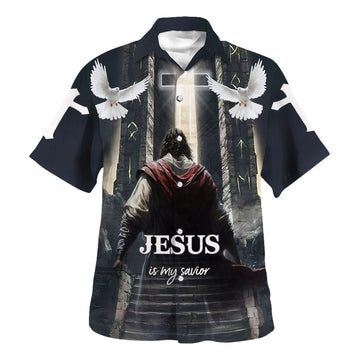UniJames Jesus Is My Savior Hawaiian Shirt - Jesus Go To Heaven Hawaiian Shirts For Men & Women - Christian Hawaiian Shirt - Hawaiian Summer Shirts