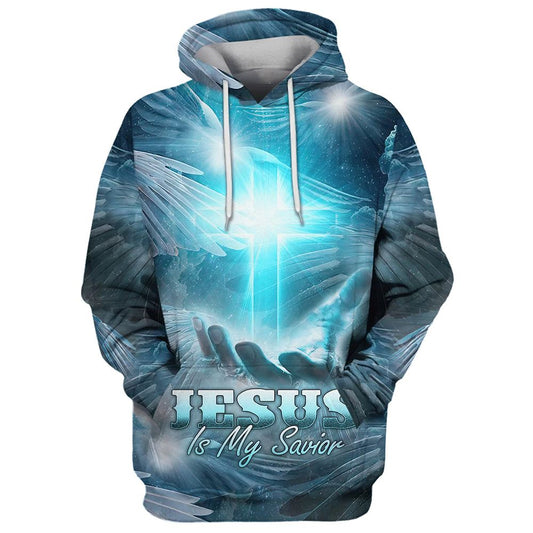 Jesus Is My Savior Hoodie Hand Holding Cross Hoodies Jesus Hoodie Men & Women, God 3D Printed Hoodie, Christian Apparel Hoodies