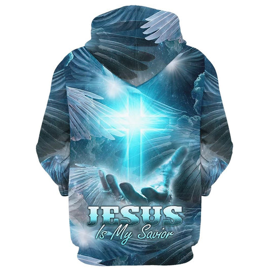 Jesus Is My Savior Hoodie Hand Holding Cross Hoodies Jesus Hoodie Men & Women, God 3D Printed Hoodie, Christian Apparel Hoodies