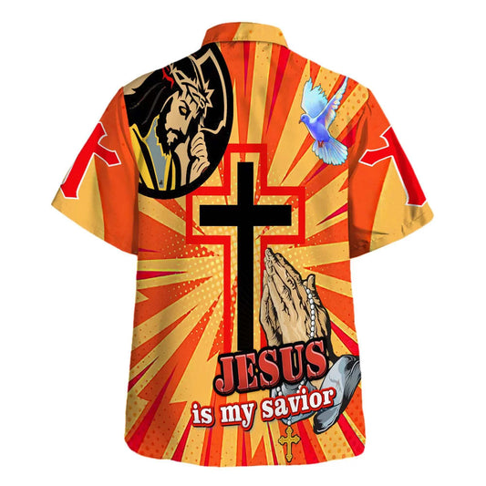 UniJames Jesus Is My Savior Jesus Pray Cross Hawaiian Shirts For Men & Women - Christian Hawaiian Shirt - Hawaiian Summer Shirts