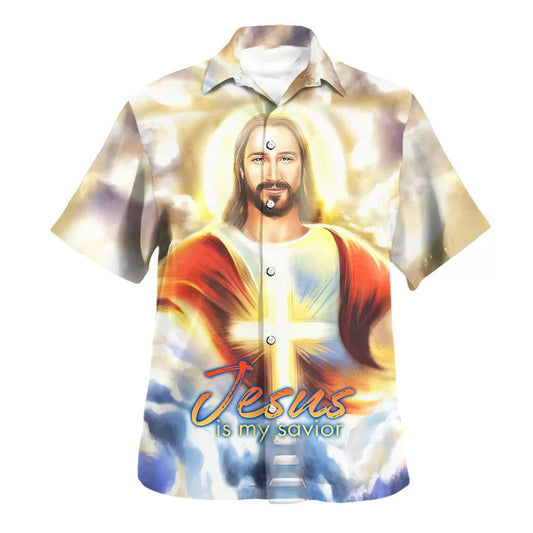 UniJames Jesus Is My Savior Jesus Smile Hawaiian Shirts For Men & Women - Christian Hawaiian Shirt - Hawaiian Summer Shirts