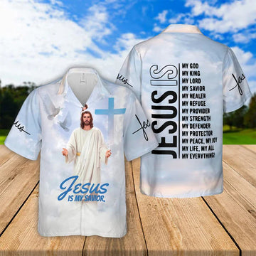 UniJames Jesus Is My Savior Peace Hawaiian Shirts - Religious Hawaiian Shirts - Hawaiian Christian For Men Women