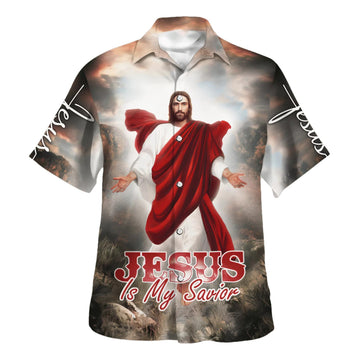 UniJames Jesus Is My Savior Put Out His Hand Hawaiian Shirt - Christian Hawaiian Shirt - Best Hawaiian Shirts