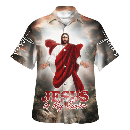 UniJames Jesus Is My Savior Put Out His Hand Hawaiian Shirt - Christian Hawaiian Shirt - Best Hawaiian Shirts