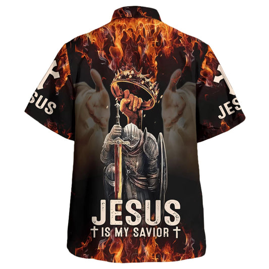 UniJames Jesus Is My Savior Warrior Hawaiian Shirt - Christian Hawaiian Shirt - Religious Hawaiian Shirts