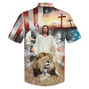 UniJames Jesus Lion And The Lamb Cross Hawaiian Shirts - Christian Hawaiian Shirt - Hawaiian Shirts For Men