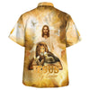 UniJames Jesus Lion And The Lamb Hawaiian Shirt For Men - Jesus Is My Savior Hawaiian Shirts - Christian Hawaiian Shirt