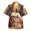 UniJames Jesus Lion And The Lamb Hawaiian Shirts For Men - Christian Hawaiian Shirt - Hawaiian Summer Shirts
