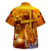 UniJames Jesus Lion Cross Faith Over Fear Hawaiian Shirt - Christian Hawaiian Shirt - Religious Hawaiian Shirts