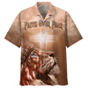 UniJames Jesus Lion Cross Flag Faith Over Fear Hawaiian Shirt - Best Hawaiian Shirts - Christian Hawaiian Shirt
