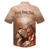 UniJames Jesus Lion Cross Flag Faith Over Fear Hawaiian Shirt - Best Hawaiian Shirts - Christian Hawaiian Shirt