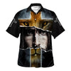 UniJames Jesus Lion Cross For Men Hawaiian Shirts For Men - Christian Hawaiian Shirt - Hawaiian Summer Shirts